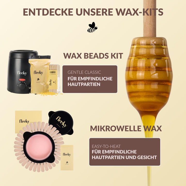 fleeky Wax Roller Kit - elektrisches Roll on Komplett-Set mit Warmwaxgerät für seidenglatte Haut on