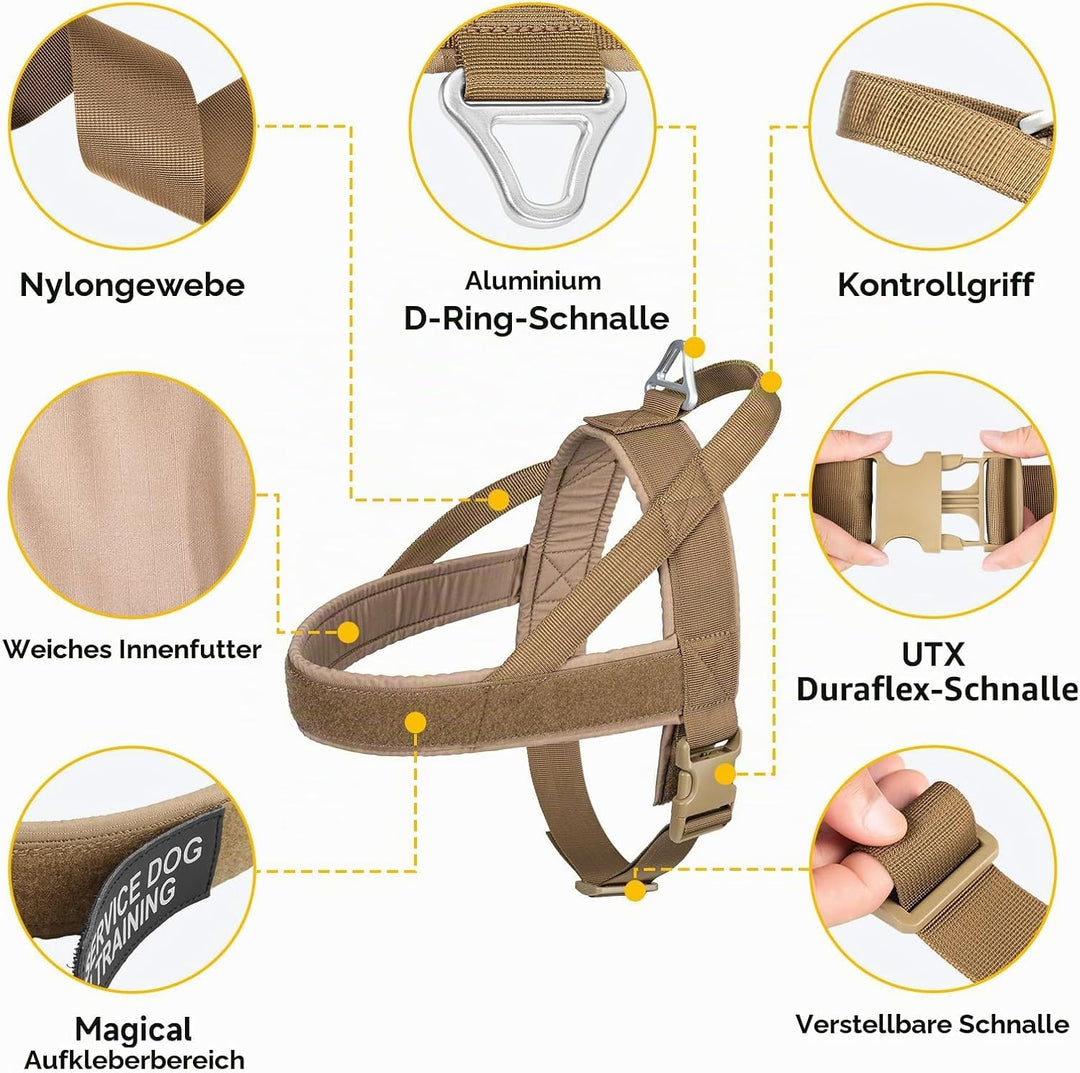 EXCELLENT ELITE SPANKER No Pull Hundegeschirr Verstellbares Nylon-Hundegeschirr mit Kontrollgriff fü