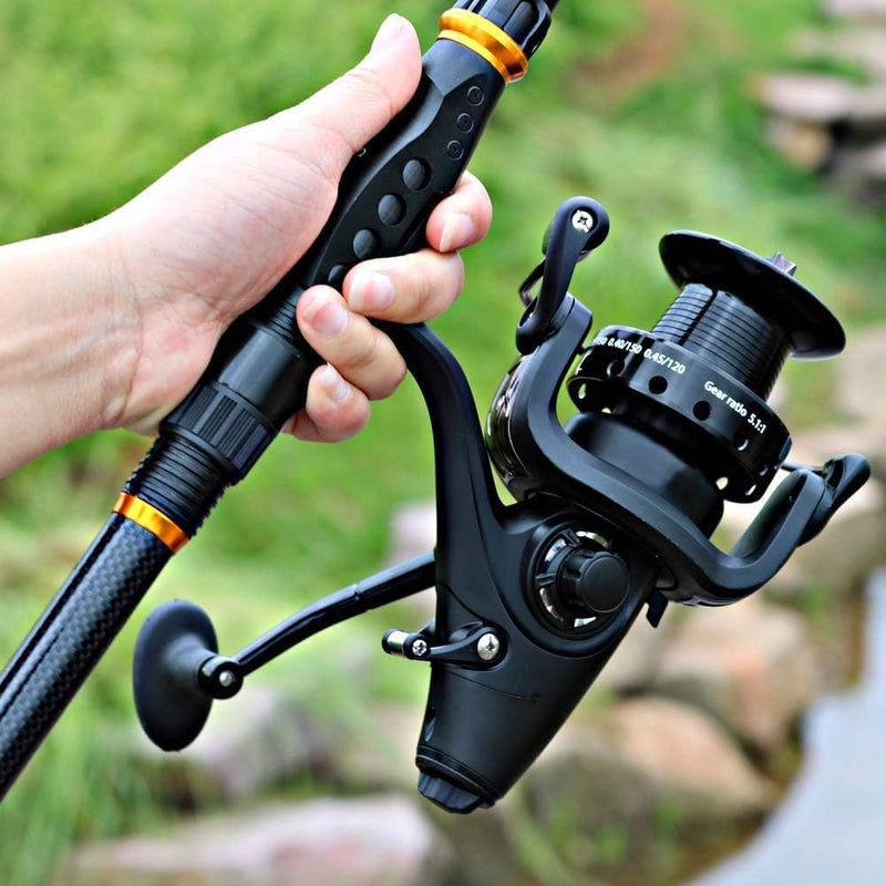 Sougayilang Karpfenrolle Ultra Smooth Powerful Spinning Angelrolle 28LBS Drag Power 12 + 1BB Metallk