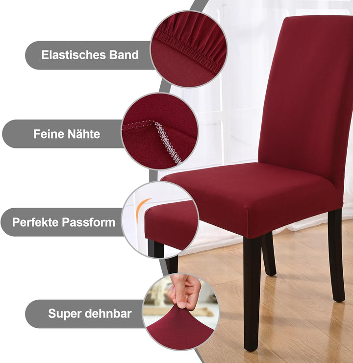 Yugarlibi Stuhlhussen 6er Set Stretch Stuhlhussen Schwingstuhl Elastische Hussen Stuhlbezug Abnehmba