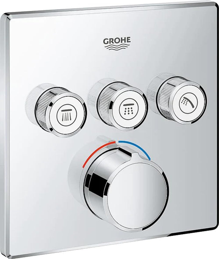 GROHE Smartcontrol - Unterputzmischer mit 3 Absperrventilen (Fertigmontageset, langlebige Oberfläche