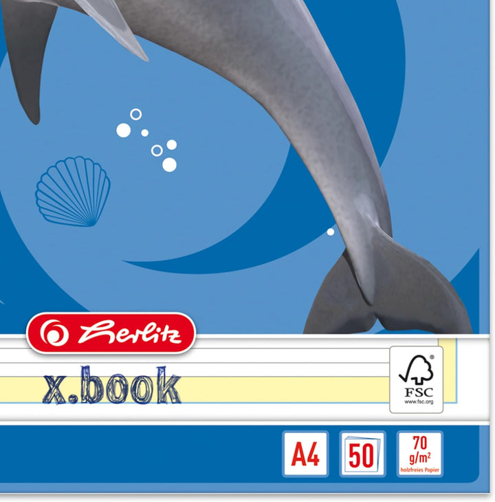 Herlitz 215020 Arbeitsblock A4, Lineatur 02 (liniert), FSC Mix, 5-er Pack