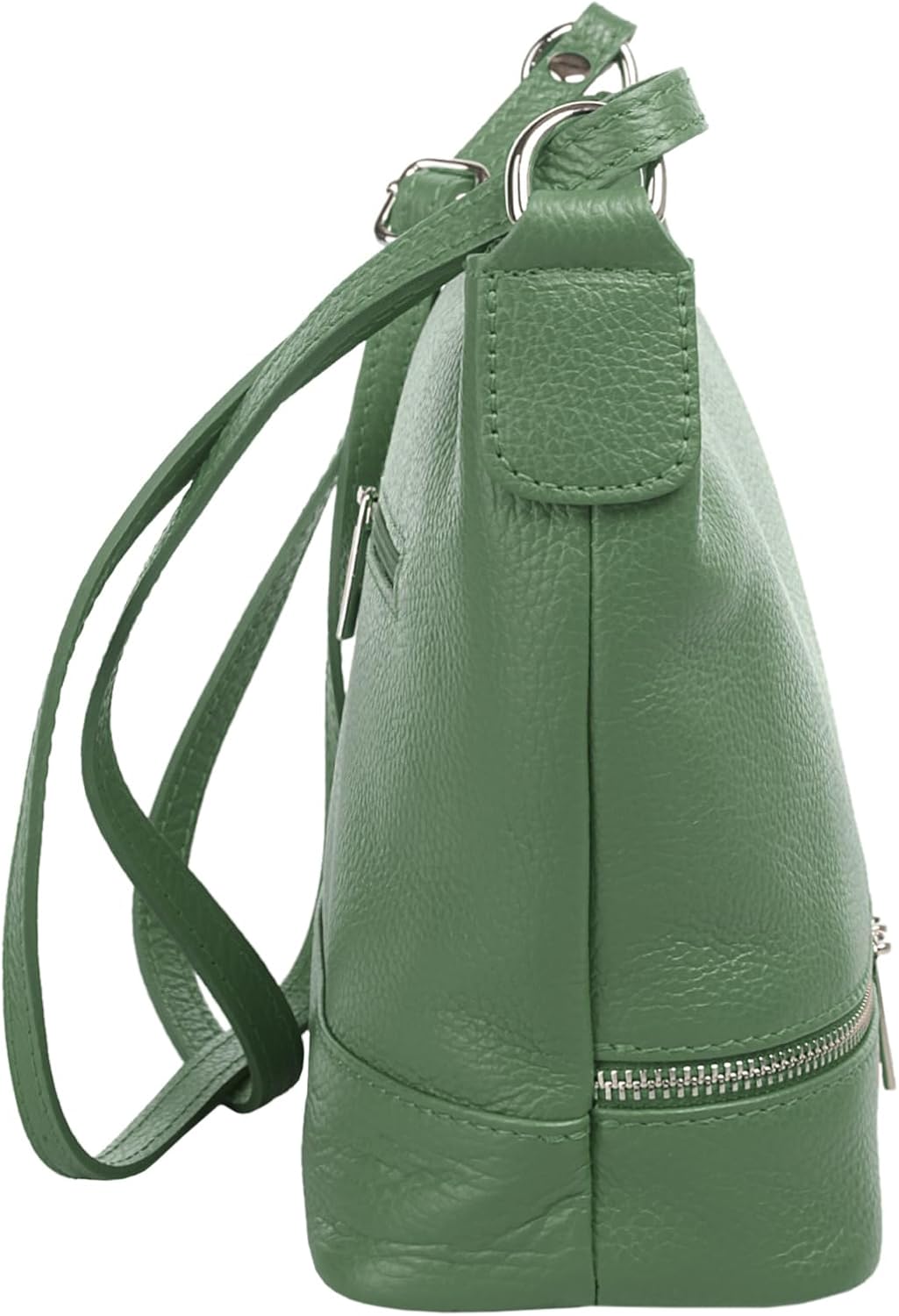 Umhängetasche Echt Leder Damen Made in Italy, verstellbarer Schultergurt, Handtasche mit Reissversch