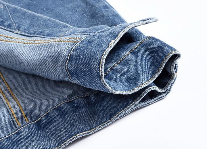 Herren Denim Westen Zerrissen Casual Ärmellos Biker Fashion Jeansweste, Blau