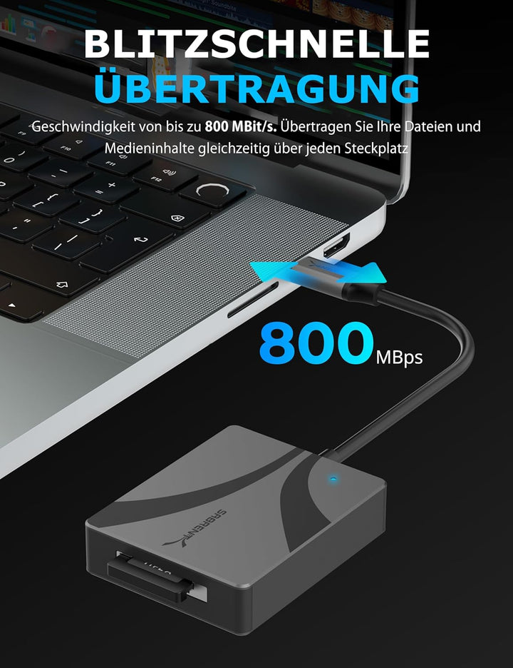 SABRENT CFexpress Typ A Kartenleser, USB typ C 3.2x2 auf CF Express speicherkartenleser, überträgt 8