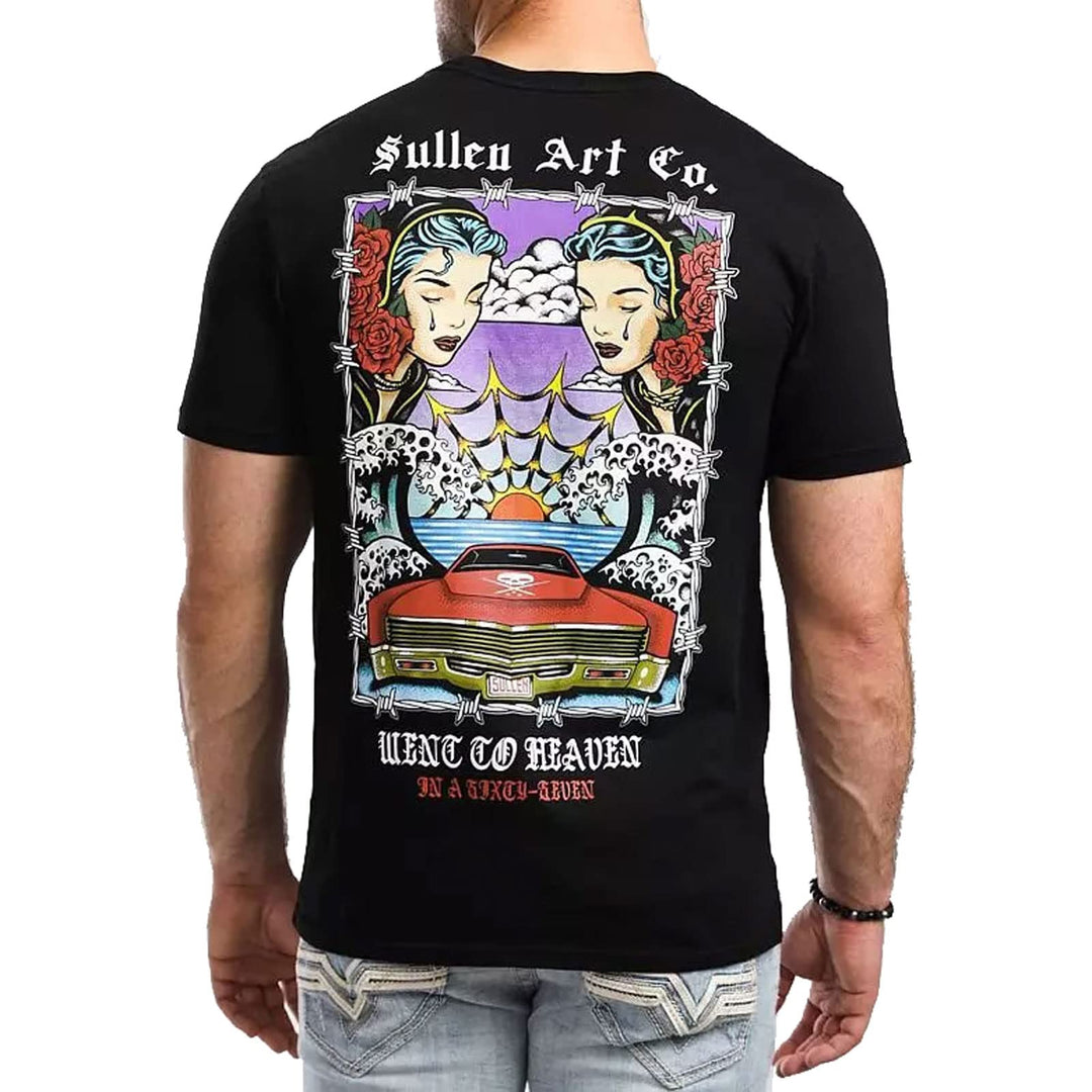 Sullen Men's Went to Heaven Standard Black Short Sleeve T Shirt 2XL
