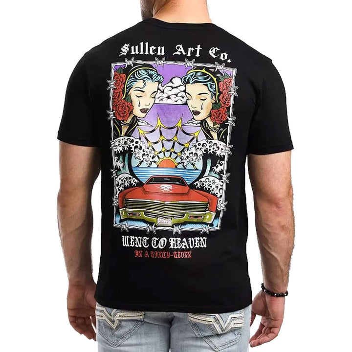 Sullen Men's Went to Heaven Standard Black Short Sleeve T Shirt 2XL