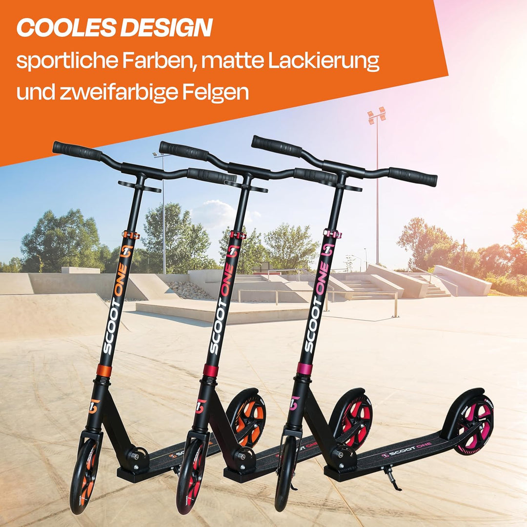 Scoot One Aluminium Scooter S 1 / S 2 – höhenverstellbarer Aluminiumroller Scooter Roller ABEC 7 Ora