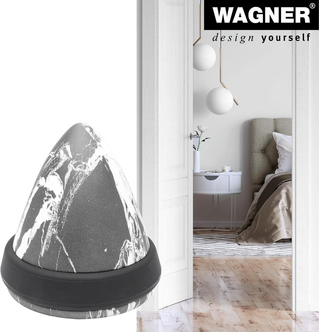 WAGNER Bodentürstopper MARMOR CONE BIG - Durchmesser Ø 115 x 120 mm, aus Beton in Marmoroptik, Schut
