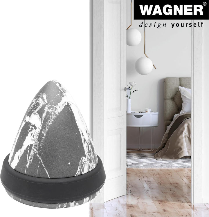 WAGNER Bodentürstopper MARMOR CONE BIG - Durchmesser Ø 115 x 120 mm, aus Beton in Marmoroptik, Schut