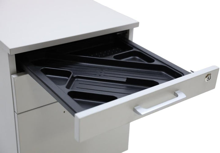 furni24 Rollcontainer, abschliessbarer Aktenschrank mit Schubladen, Büroschrank mit Rollen, für Akte