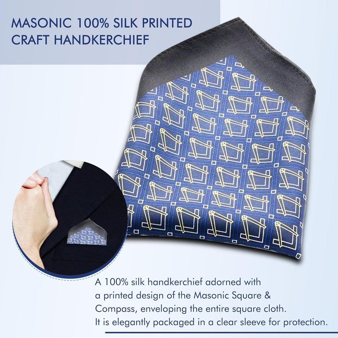 Freimaurer-Krawatte, Fliege und Taschentuch aus 100 % Seide