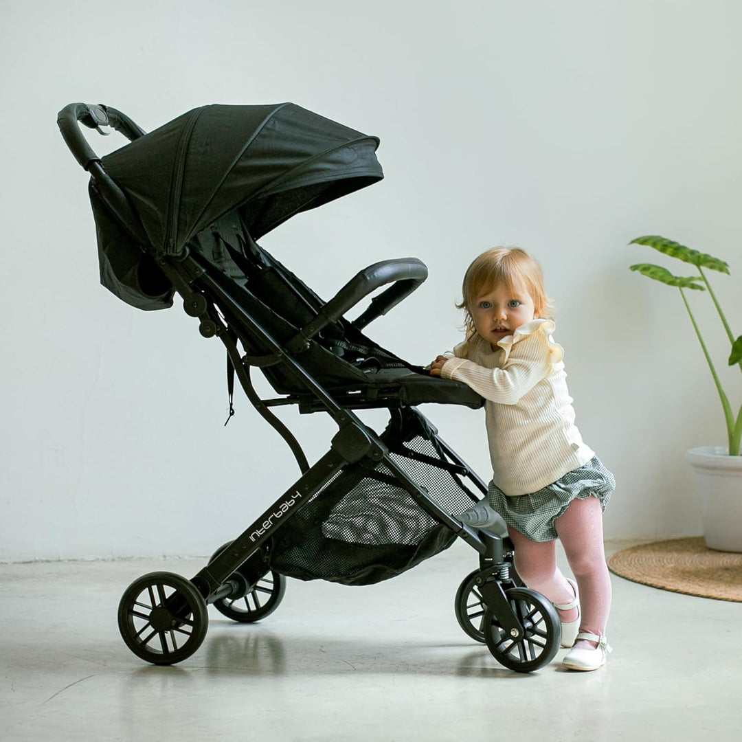 Interbaby Reisebuggy klein zusammenklappbar bis 22 kg –Leichter Kinderwagen mit Liegefunktion, Einha