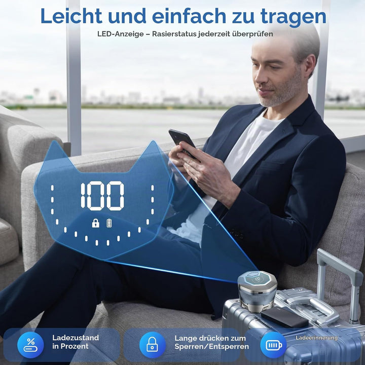 Glatzen Rasierer Herren Elektrisch Kopfrasierer für Männer, 6D Magnetischer Glatzenrasierer Kabellos