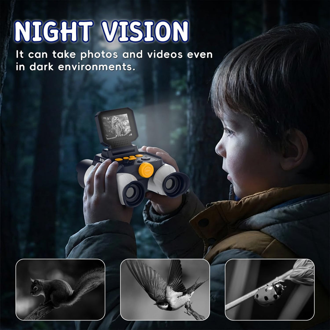Kinder Fernglas mit Kamera,2,4-Zoll-Bildschirm,10x25 Fernglas für Kinder,Nachtsichtfunktion,geeignet