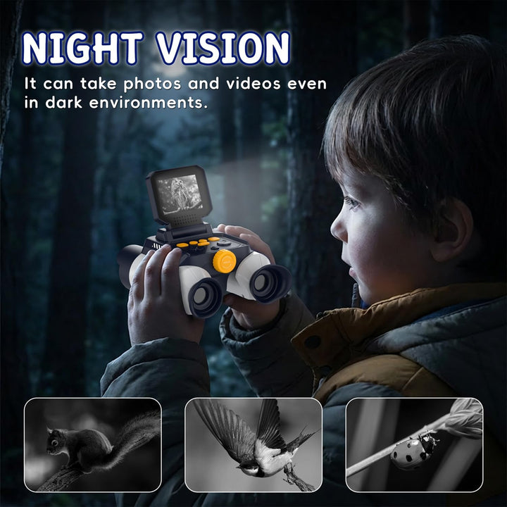 Kinder Fernglas mit Kamera,2,4-Zoll-Bildschirm,10x25 Fernglas für Kinder,Nachtsichtfunktion,geeignet