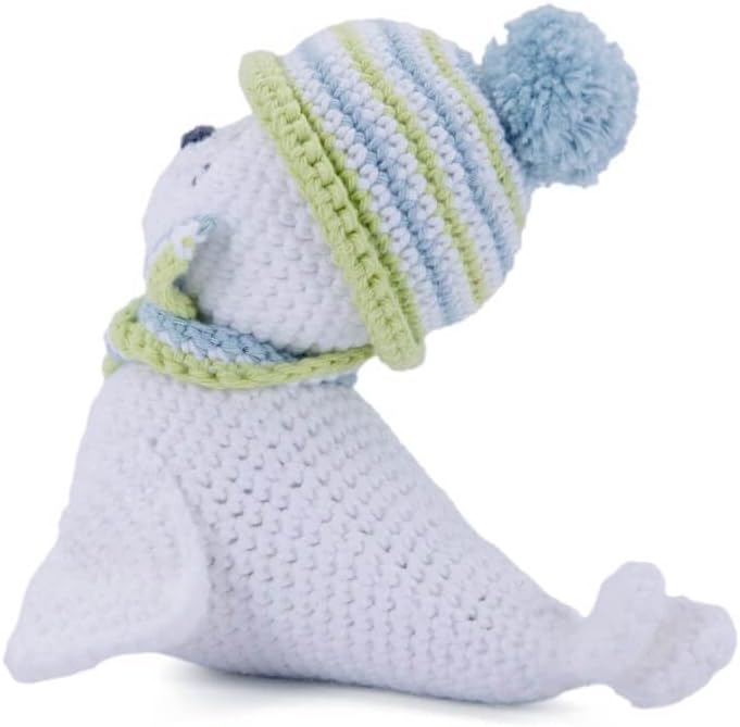 Gründl Häkelset Kuscheltier, Giraffe Gina, Esel Eddy, Robbe Robby oder Tiger Timmy, 14-18 cm, Komple