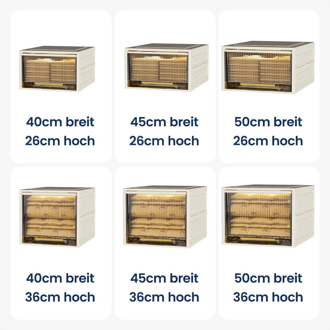 Heikoeco® Faltbarer Schrank Organizer Kleiderschrank, stapelbare Schubladenboxen aus hochwertigem Po