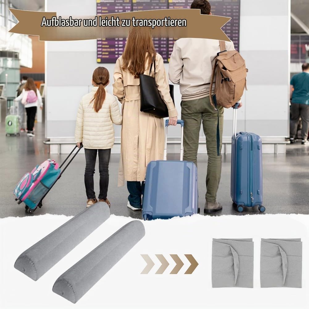 2er Pack Rausfallschutz Bett Reise Aufblasbar, 130CM Tragbares Faltbares Bettgitter Rausfallschutz A