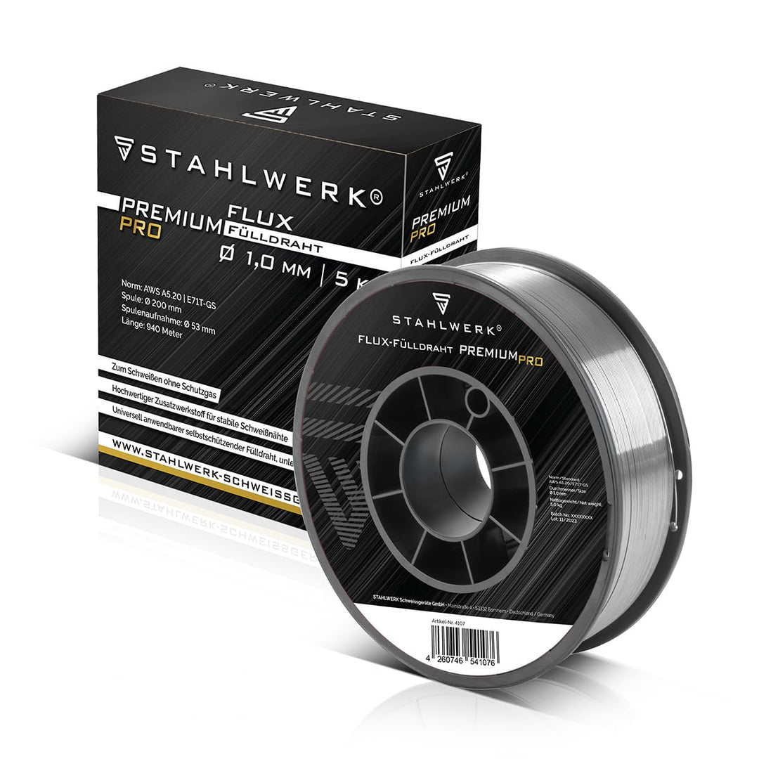 MIG MAG Premium Fülldraht E71T-GS Ø 1,0 mm S200/ D200 Rolle 5 kg, GS & TÜV geprüft