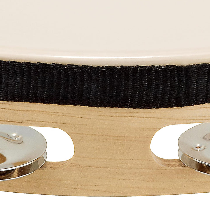 Nino Percussion NINO25 Holztamburin mit Fell 25,4 cm (10 Zoll) einreihig