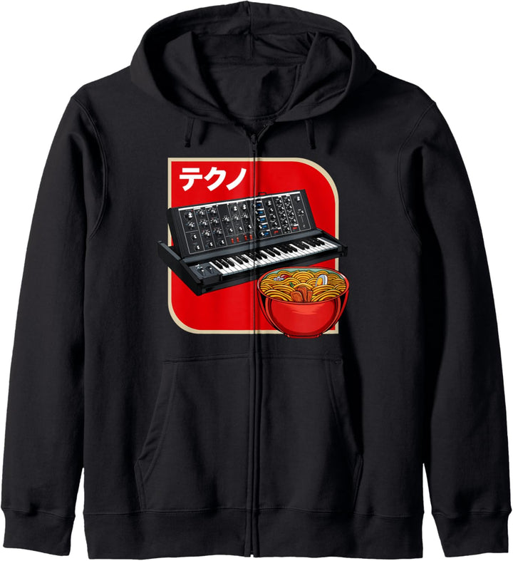 Synth Synthesizer Japan Fans Ramen-Nudeln Japanische Musik Kapuzenjacke