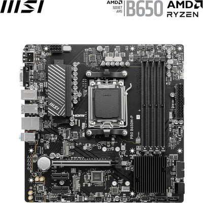 MSI PRO B650M-P Motherboard, Micro-ATX - Unterstützt AMD Ryzen 7000 Series Prozessoren, AM5 - DDR5 M