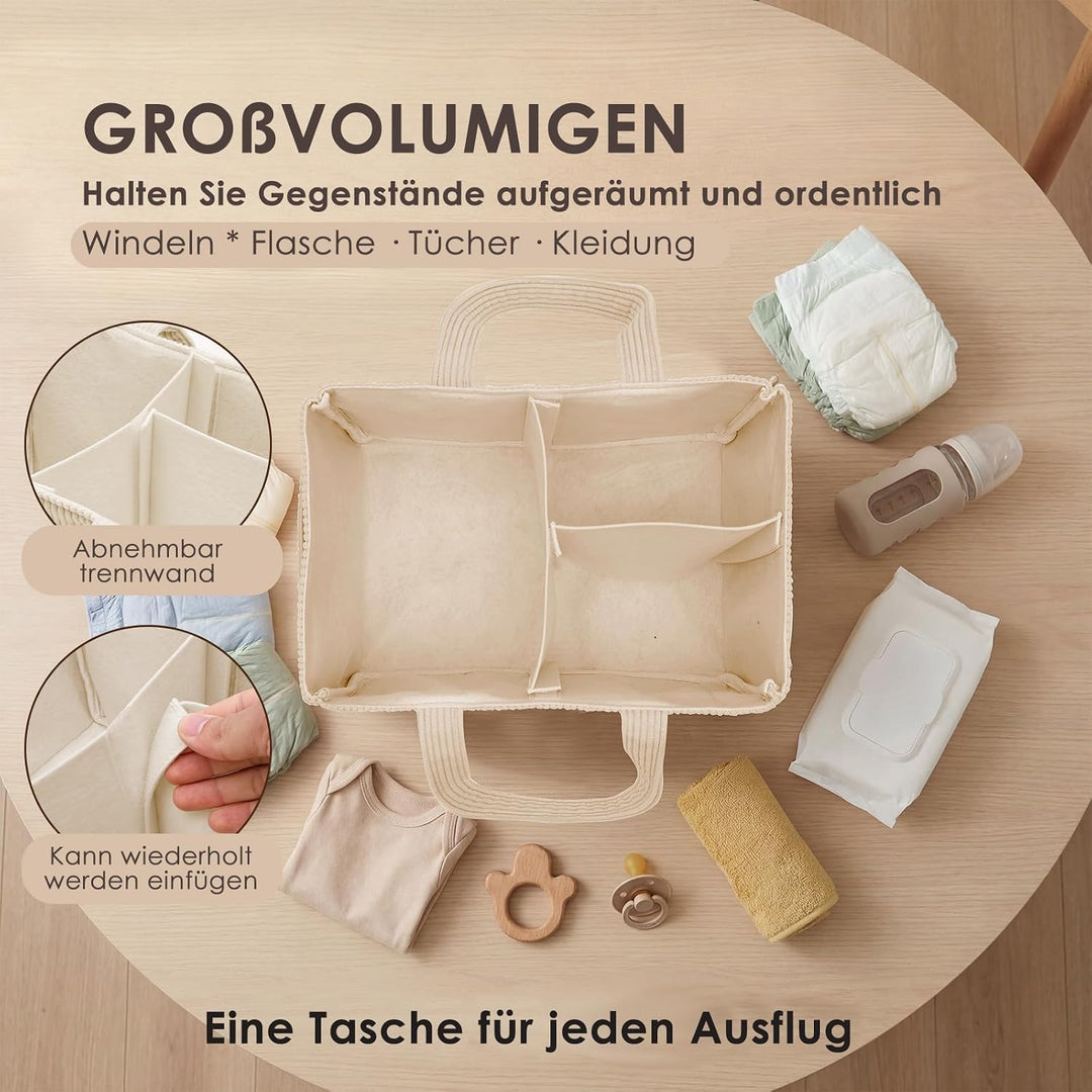 Wickeltisch Organizer, Wickelkorb für die Wickelstation,Cord Stilvoller Wickelorganizer für Babybeda