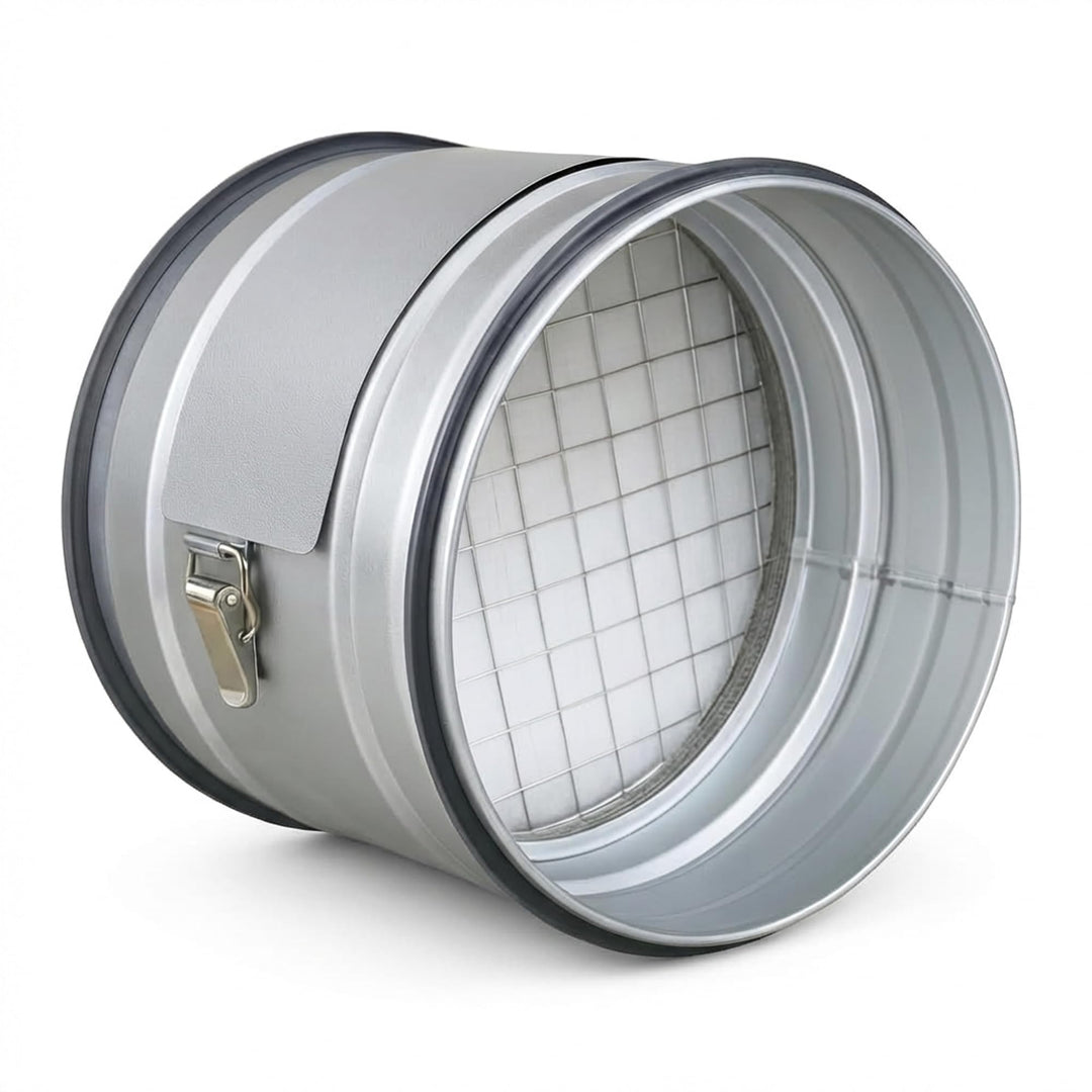 Easy Act Grobstaubfilter rund Ø 150 mm für Zuluft, Rohrfilter aus verzinktem Stahl zur Grobpartikel-