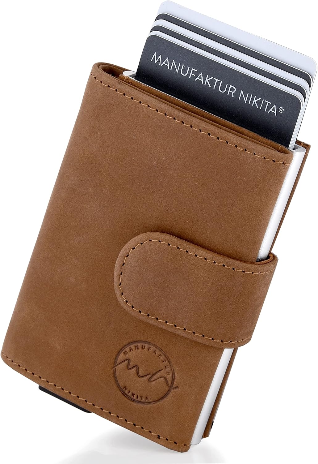 Manufaktur Nikita® Kreditkartenetui Echtleder | Geldbörse mit RFID-Schutz | Wallet für 10 Karten | f