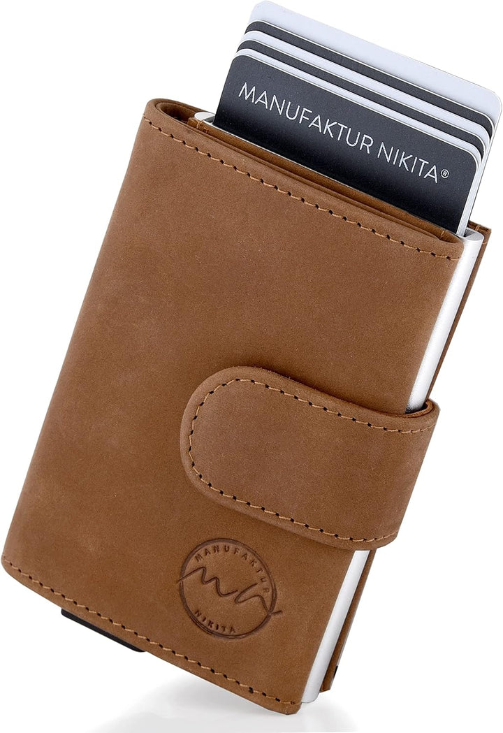 Manufaktur Nikita® Kreditkartenetui Echtleder | Geldbörse mit RFID-Schutz | Wallet für 10 Karten | f