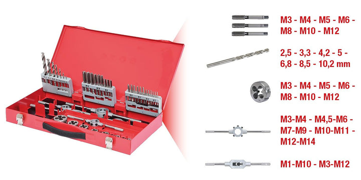 KS Tools 331.0644 HSS Gewindeschneidwerkzeug-Satz, 44-tlg.