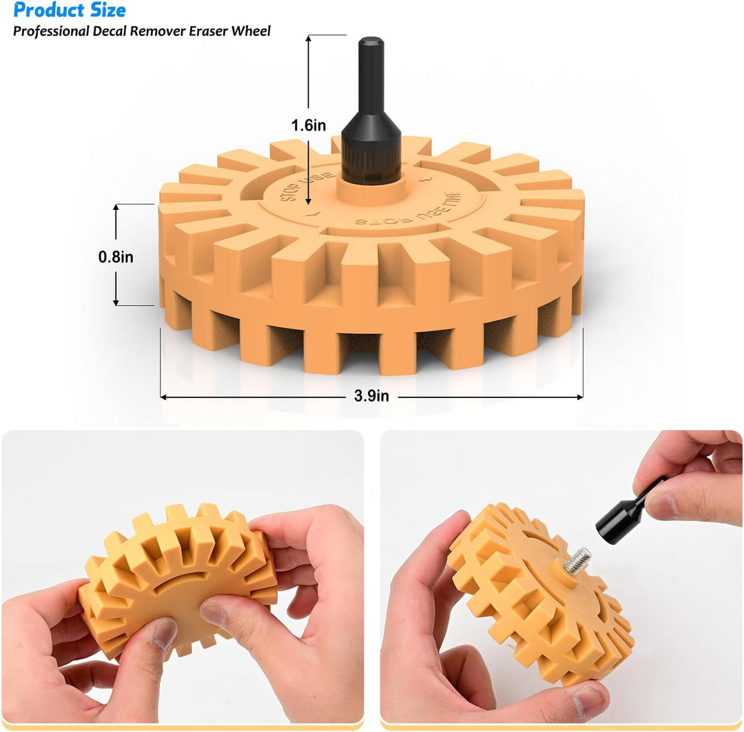 EHDIS Folienradierer Kit, mit Adapter, 200 mm & 250 mm Folienradierer und Kunststoff & Metall Schabe