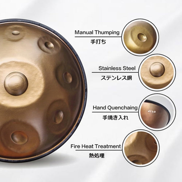 Handtrommel, Handpan-Drum-Instrument In D-Moll 9/10/12 Noten 56cm Stahl-Handpan-Trommel Mit Handpan