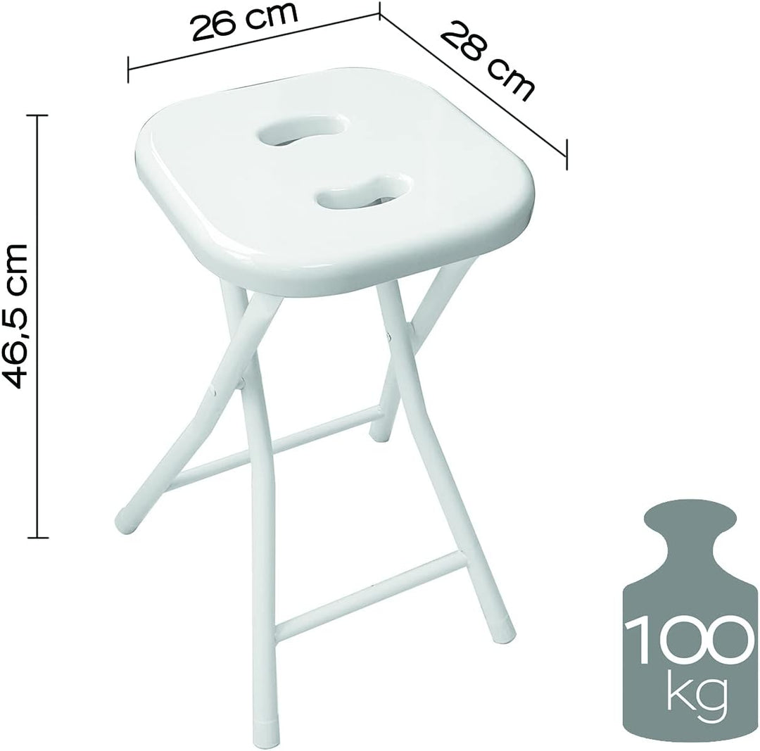 Gedy Klappbarer Badezimmerhocker, Masse und Gewicht: 46,5 x 26 x 28 cm & 1,156 kg, verschliessbarer