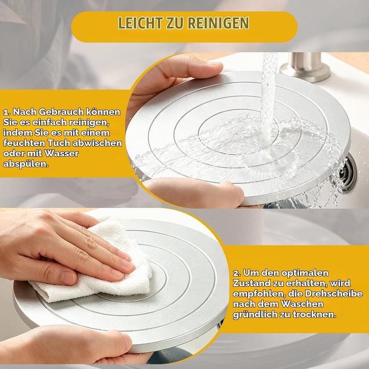 DBREAKS ⌀18cm Töpferscheibe Töpfern Manuell, Töpfer Drehscheibe mit Metallplatte aus Stahl, Töpfersc