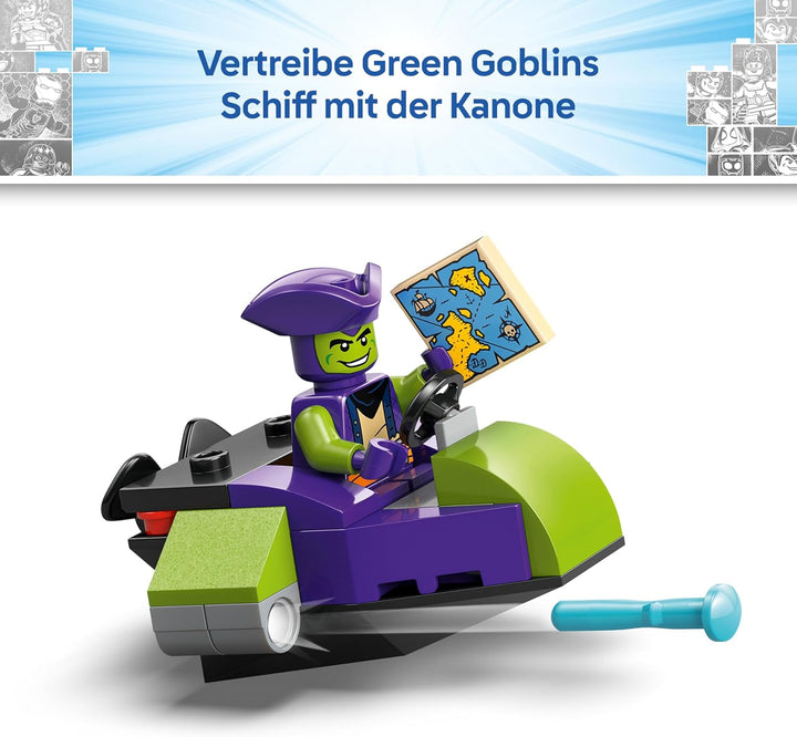LEGO ǀ Piratenschiff von Spideys Team - Superhelden Set mit einem Schiffsmodell, 2 Booten, 4 Minifig