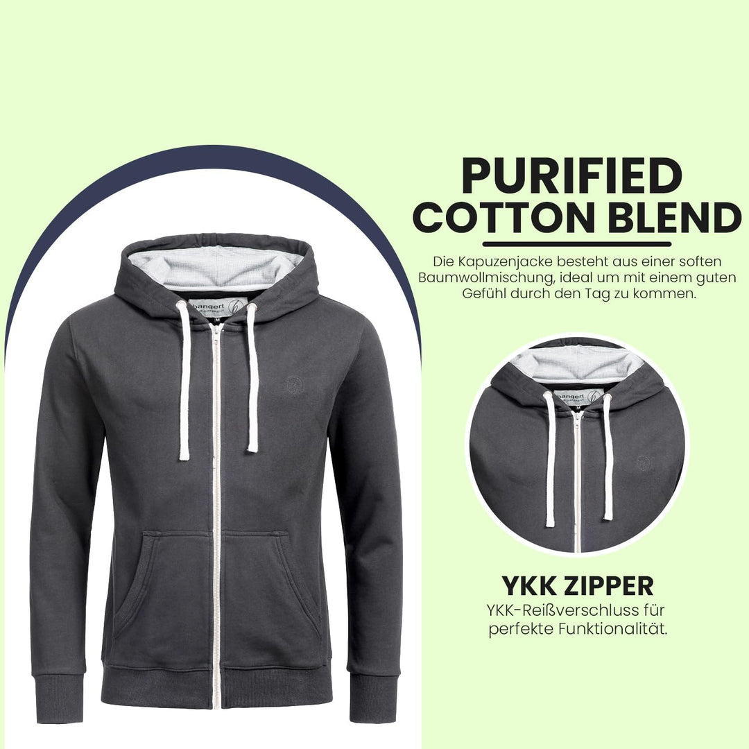 Banqert Herren Hoody | Faire Löhne | Purified Cotton Blend | div. Farben XXL Dunkelgrau, XXL Dunkelg