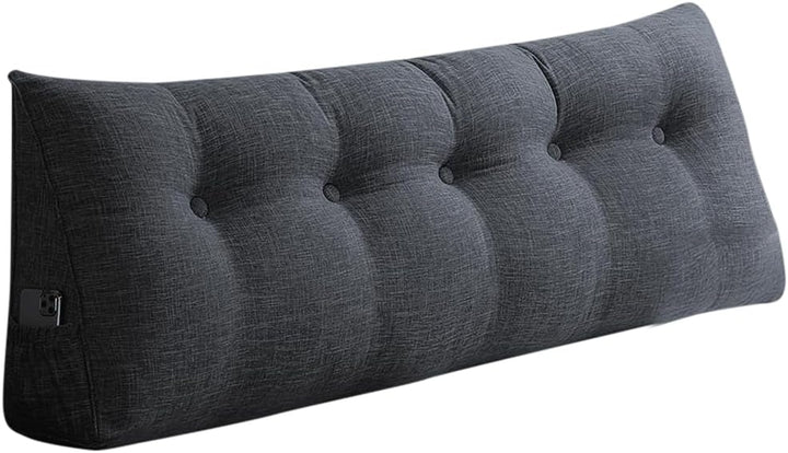 Lesekissen für Bett oder Sofa, Nackenrolle, grosses Rückenkissen, Leinen, dreieckiges Kissen, Eckkis