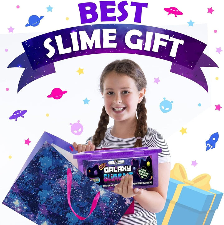 Original Stationery Galaxy Slime Kit mit Glow in The Dark Kleber und Sternen- Glitter & Galactic ! D