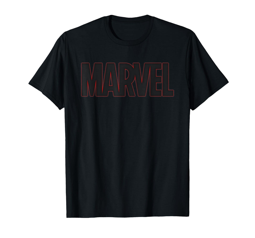 Mens Marvel Classic Outline Logo Graphic T-Shirt Large Black