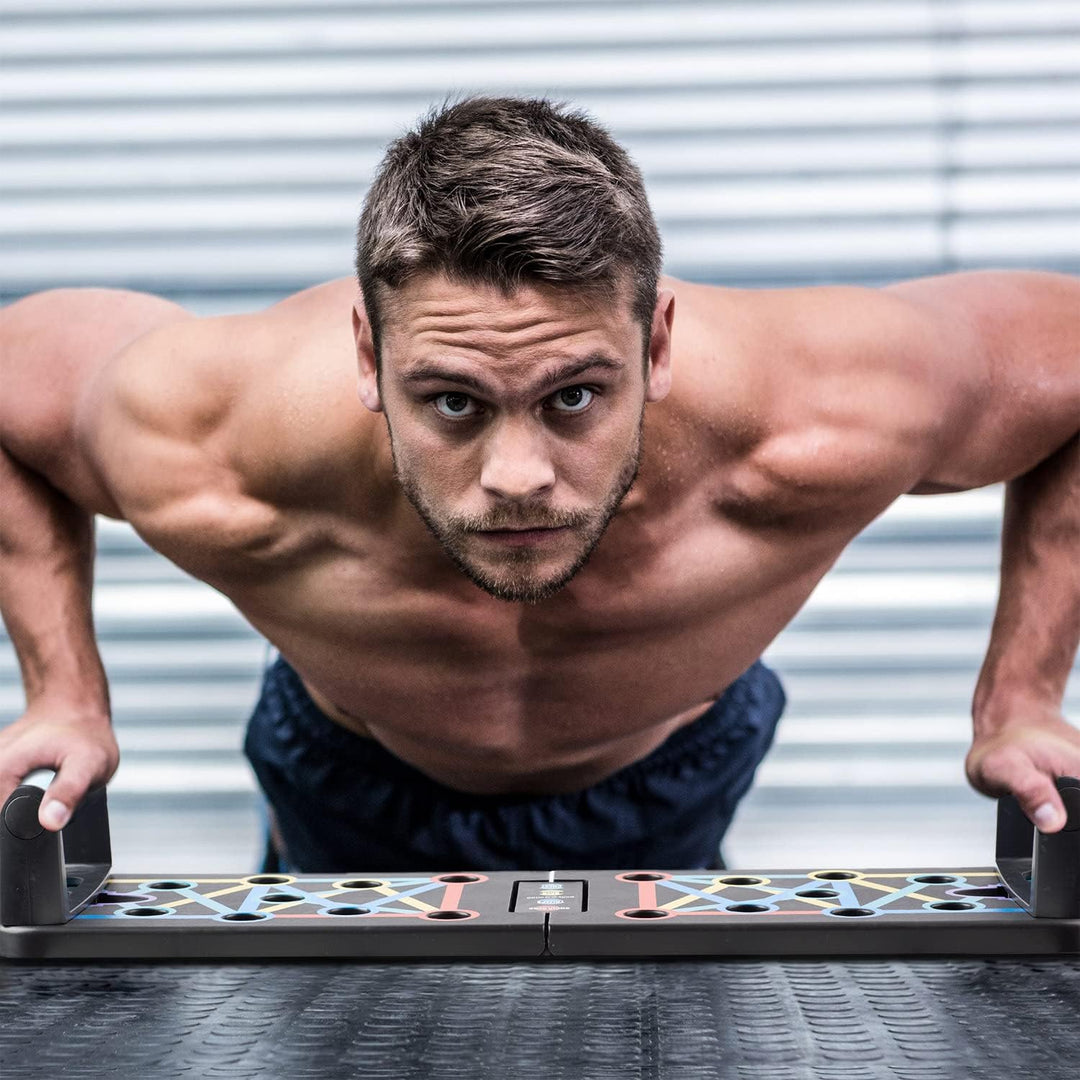 Body & Mind® Push-Up Liegestütz-Brett; Faltbares Multifunktions Elite Rack Fitness-Board für Ganzkör
