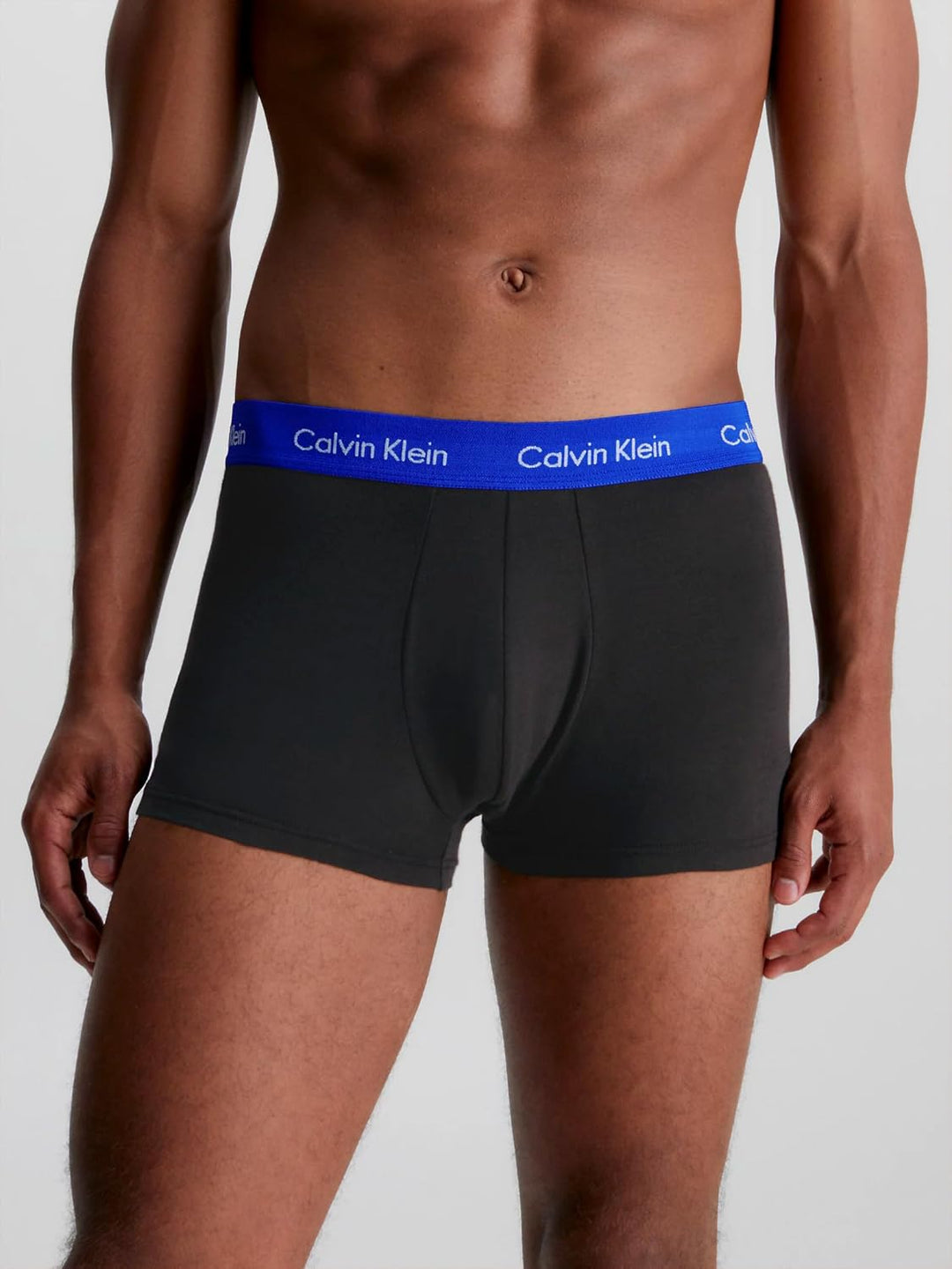 Calvin Klein Herren 3er Pack Boxershorts Low Rise Trunks Baumwolle mit Stretch S B- Ptm Gry, Spc Blu
