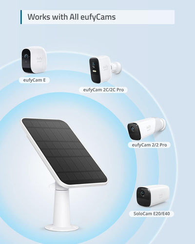 eufy Security eufyCam Solar Panel, effizientes 2.6W Solarpanel für eufyCam, IP65 Wasserschutzklasse,