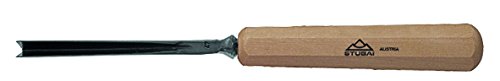 STUBAI Stemmeisen Stechbeitel Serie 52 - Form 47 | Gaissfuss 7 mm, mit Holzgriff, für Figurenarbeite