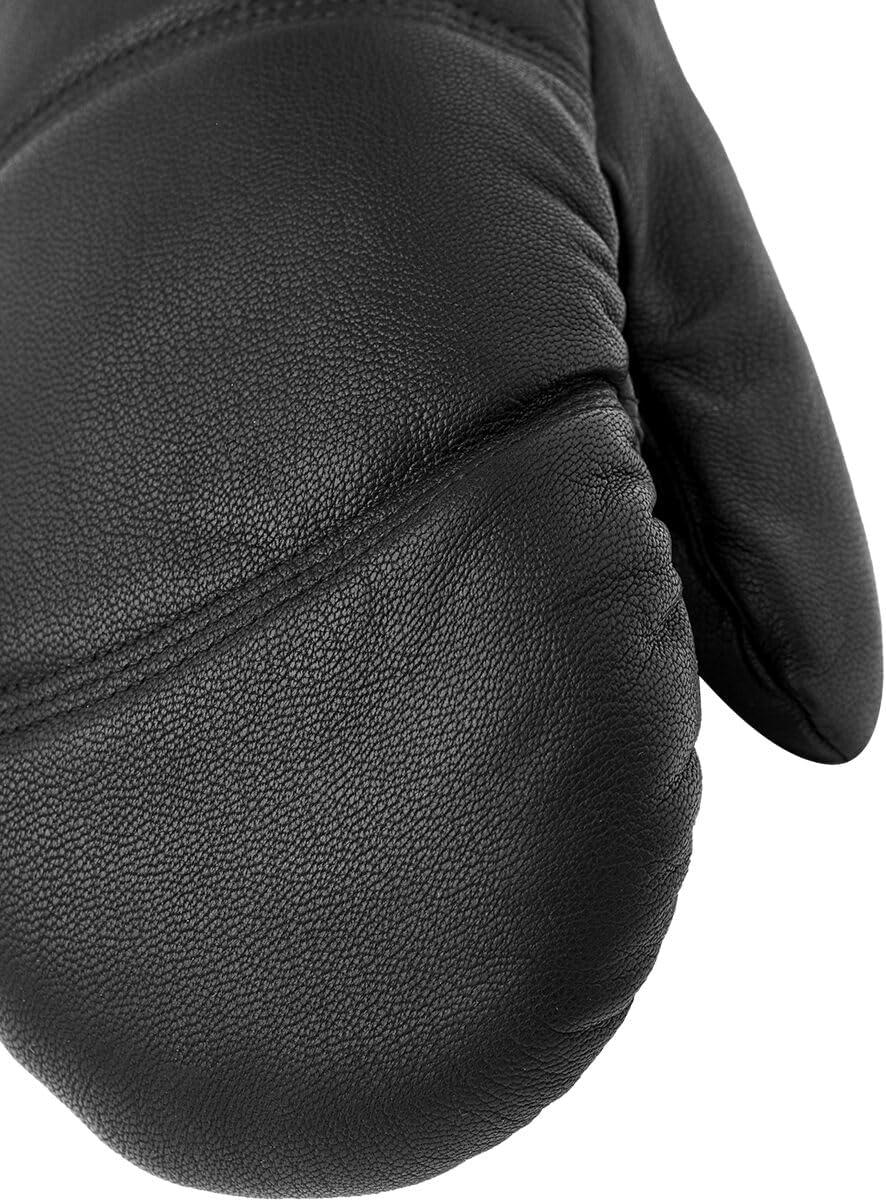 Hestra Winter-Skihandschuhe: Herren und Damen Leder-Box-Fäustlinge für kaltes Wetter Schwarz 5, Schw