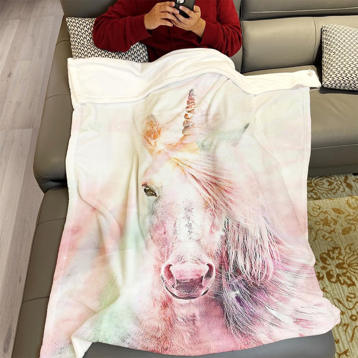 Violetpos 150 x 200 cm Flanell Decke Weich Fleecedecke Kuscheldecken SanftBettüberwurf Regenbogen Sc
