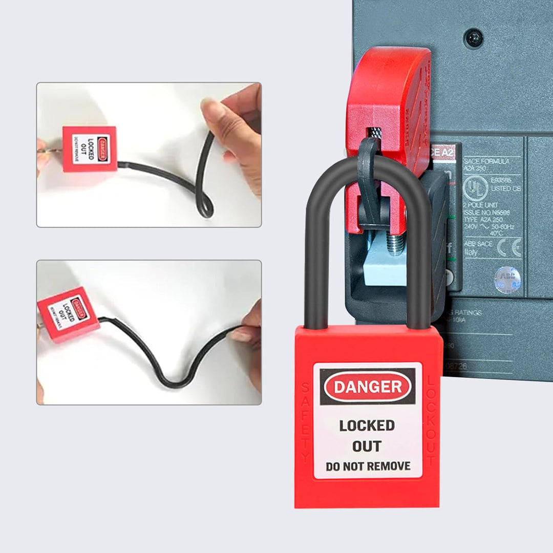 Lockout-Tagout-Schlösser 5 Sätze Lockout-Schloss 2 Schlüssel Pro Schloss Staubdichtes Nylon-Sicherhe