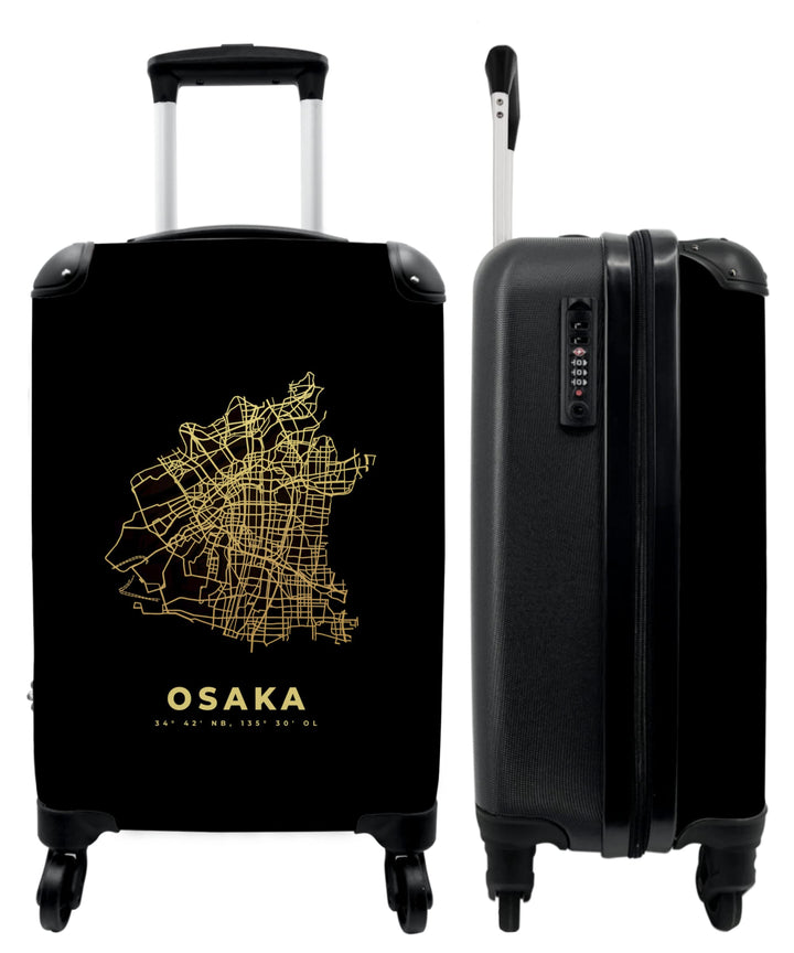 NoBoringSuitcases.com® Koffer Handgepäck Trolley Rollkoffer Kleine Reisekoffer mit 4 Rollen - Osaka