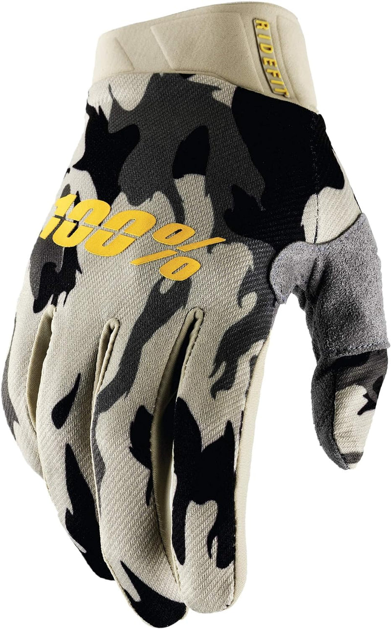 100 Percent Herren Ridefit Kurze Handschuhe S Beige, S Beige